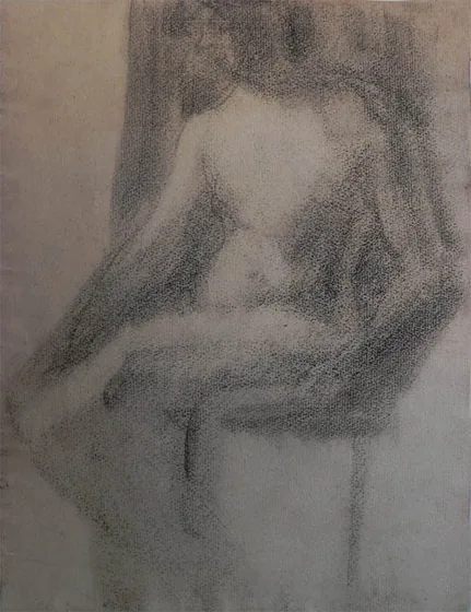 Nu féminin assis - verso de l'œuvre D392