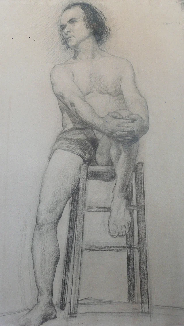 Desnudo masculino sentado