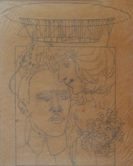 Le Baiser de la Gloire à Santos-Dumont - Étude