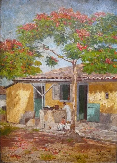 Paysage avec une maison