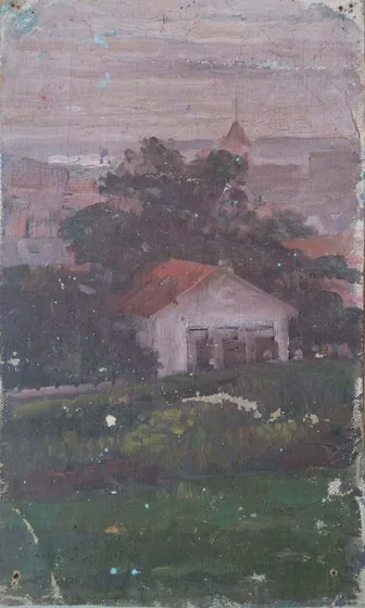 Paysage avec une maison