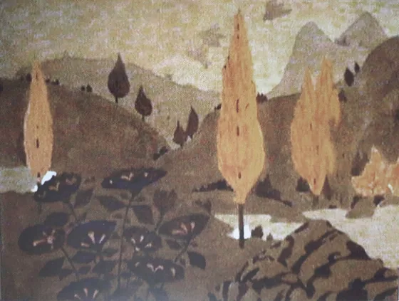 Paysage - Étude pour une marqueterie