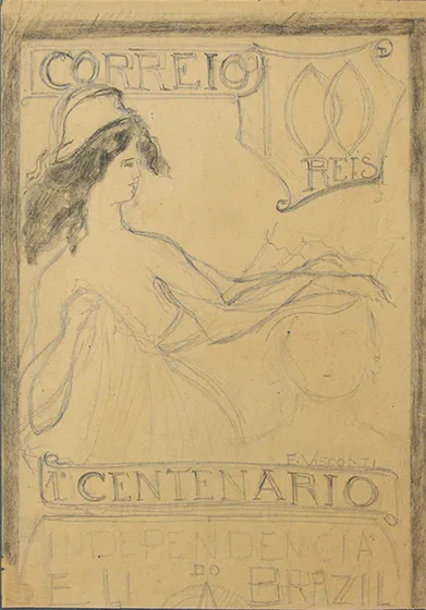 Timbre pour le centenaire de l'Indépendance - Esquisse