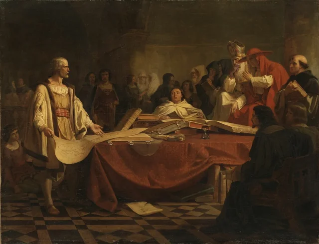 Cristóbal Colón ante el consejo de Salamanca, Emanuel Leutze