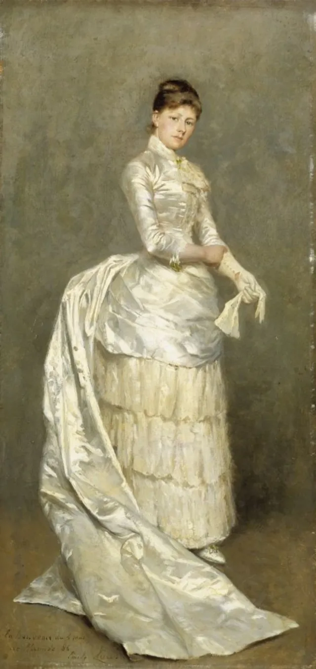 Retrato de Madame Claus em vestido de noiva, Émile Claus