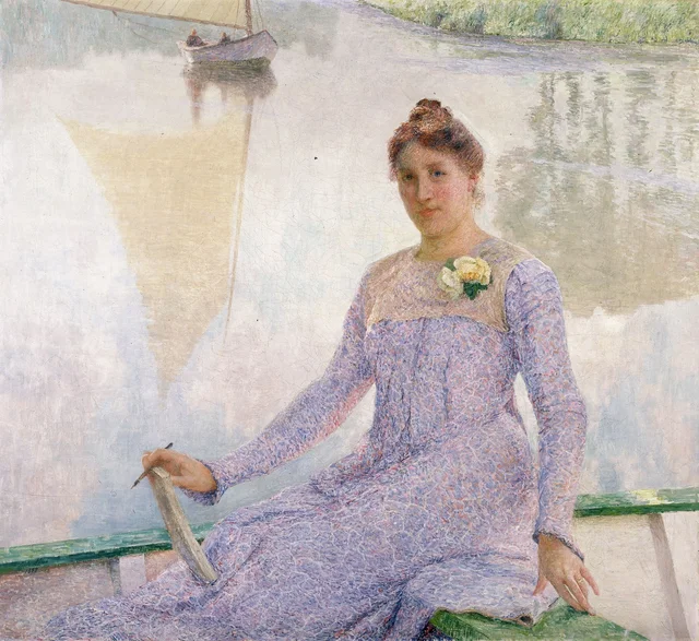 Retrato de la artista Anna De Weert, Émile Claus