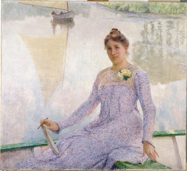 Retrato da artista Anna De Weert, Émile Claus