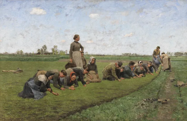 A Monda do linho em Flandres, Émile Claus