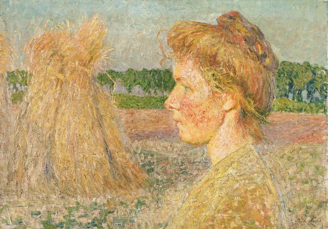 Perfil de mulher e meda de feno, Émile Claus