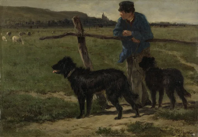 Campesino con perros