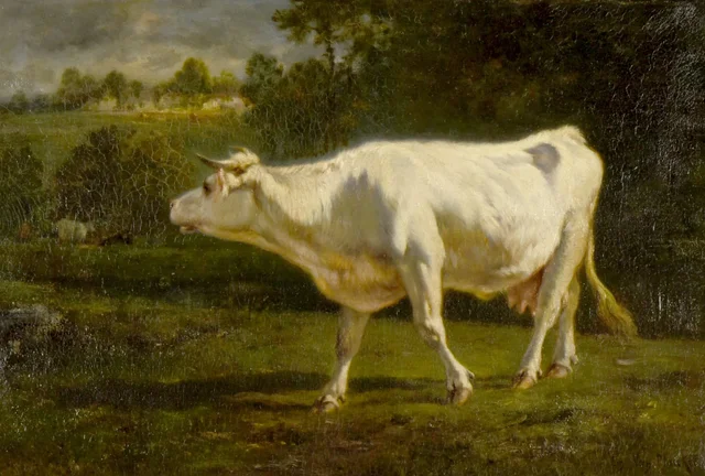Vaca huyendo de la tormenta