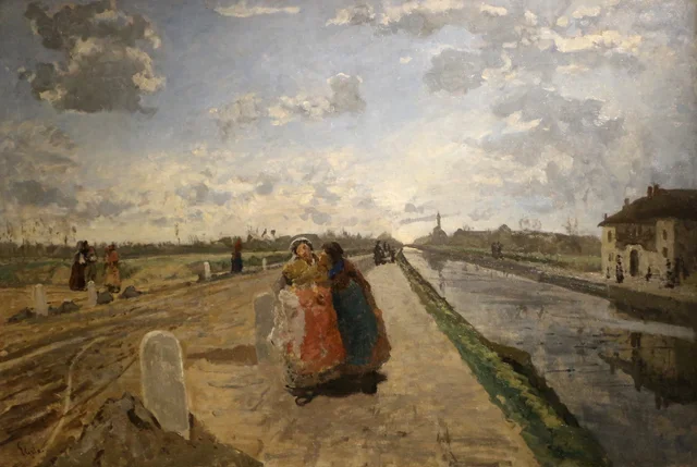 The Naviglio outside Milan (Naviglio di San Cristoforo), Emilio Gola