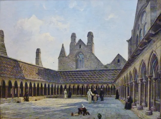 The Cloister of Mont Saint-Michel, Emmanuel Lansyer