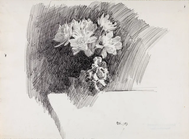 テーブルの上の花束