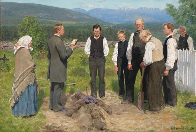 Um enterro camponês, Erik Werenskiold