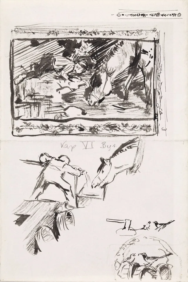 ヨナス・リー『ギーリエの家族』の挿絵のための準備習作、コペンハーゲン、1903年