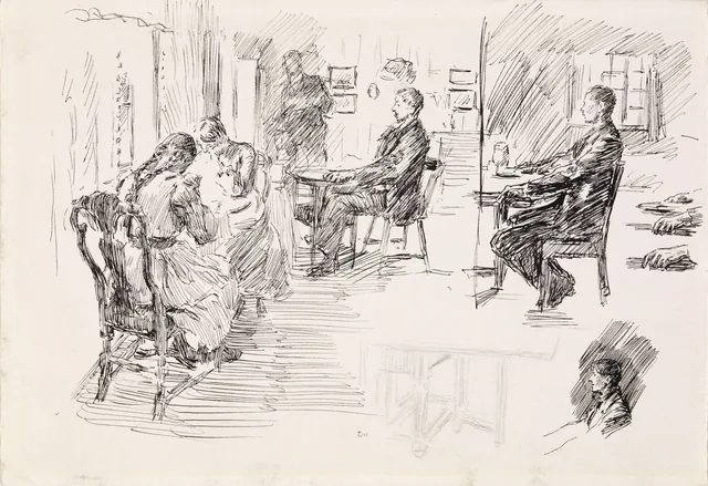 ヨナス・リー『ギーリエの家族』の挿絵のための準備習作、コペンハーゲン、1903年