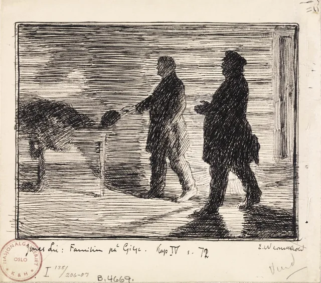 ヨナス・リー『ギーリエの家族』の挿絵のための習作、コペンハーゲン、1903年