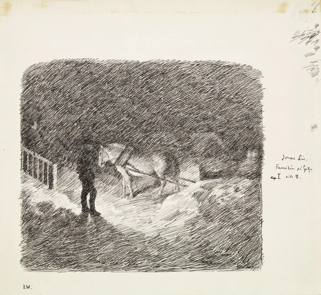 ヨナス・リー『ギーリエの家族』の挿絵のための習作、コペンハーゲン、1903年
