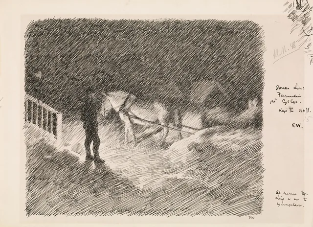 ヨナス・リー『ギーリエの家族』の挿絵のための習作、コペンハーゲン、1903年