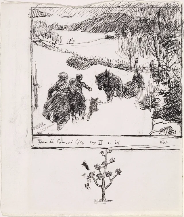 ヨナス・リー『ギーリエの家族』の挿絵のための習作、コペンハーゲン、1903年