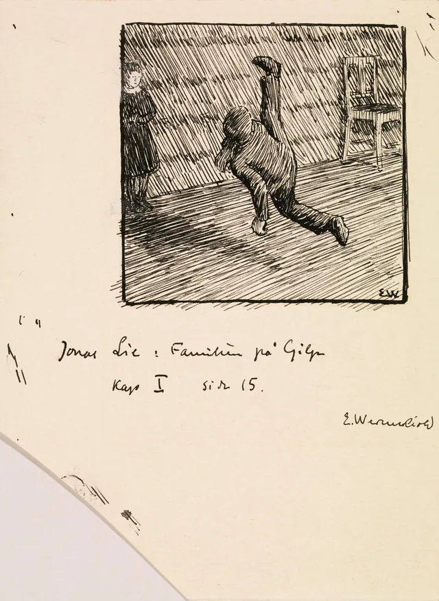 ヨナス・リー『ギーリエの家族』の挿絵のための習作、コペンハーゲン、1903年