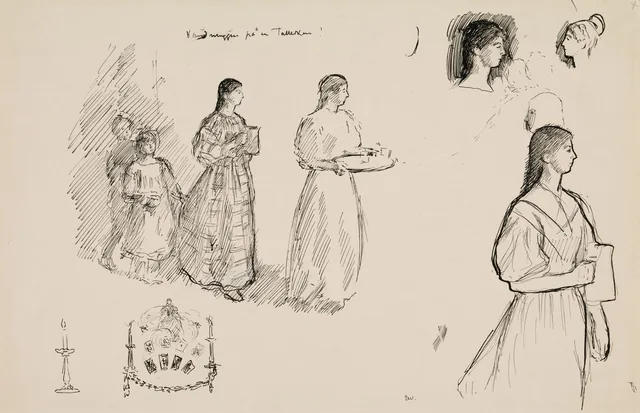 ヨナス・リー『ギーリエの家族』の挿絵のための習作、コペンハーゲン、1903年