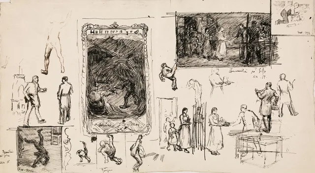 ヨナス・リー『ギーリエの家族』の挿絵のための準備習作、コペンハーゲン、1903年