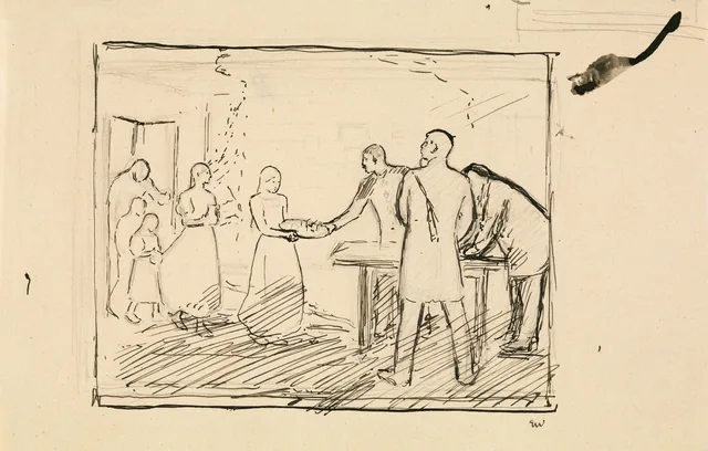 ヨナス・リー『ギーリエの家族』の挿絵のための準備習作、コペンハーゲン、1903年
