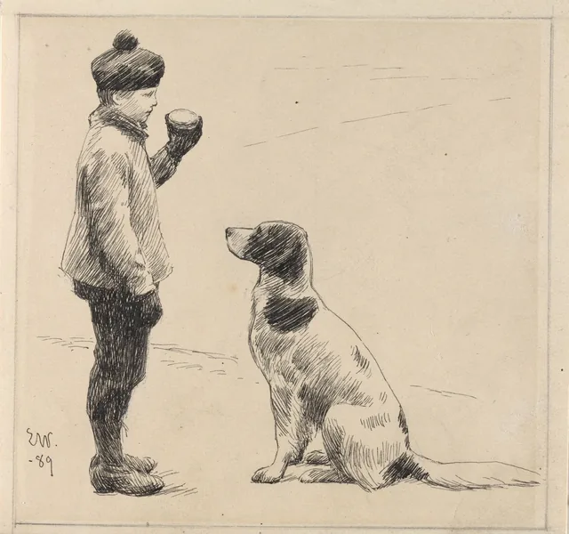 少年と犬