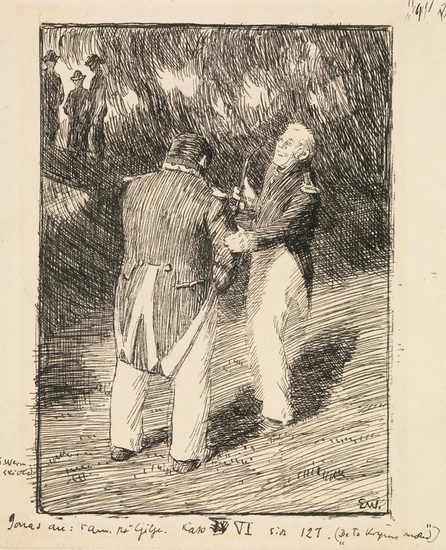 ヨナス・リー『ギーリエの家族』の挿絵、コペンハーゲン、1903年