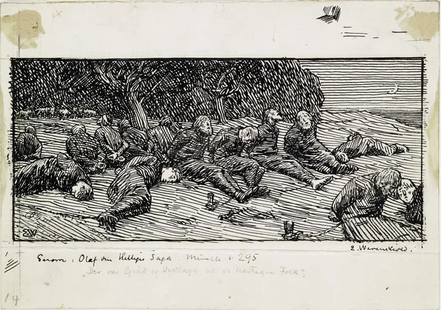 スノッリ・ストゥルルソン『ノルウェー王朝史』（クリスチャニア、1899年）の聖オーラヴのサガの挿絵