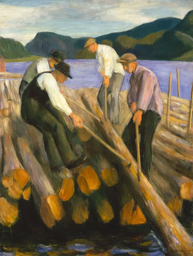 Los hombres del flote de la madera, Erik Werenskiold