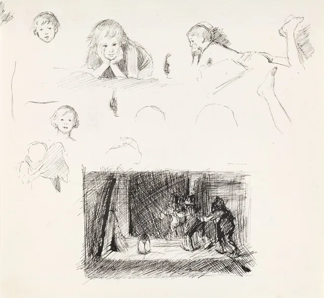納屋の小人たち、子どもたちのスケッチ