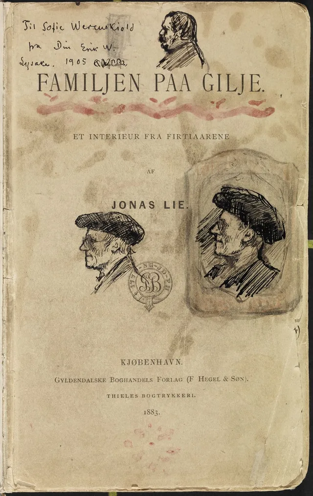 ヨナス・リーの本『ギーリエの家族』（コペンハーゲン、1883年）の中のスケッチ