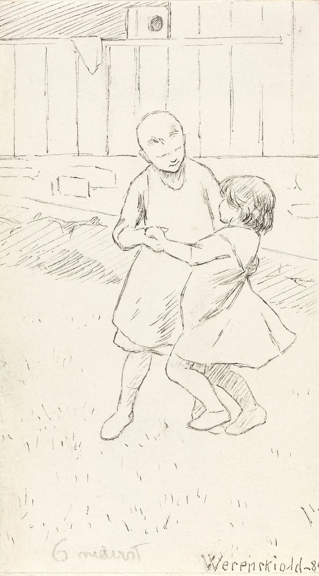 踊る二人の子ども