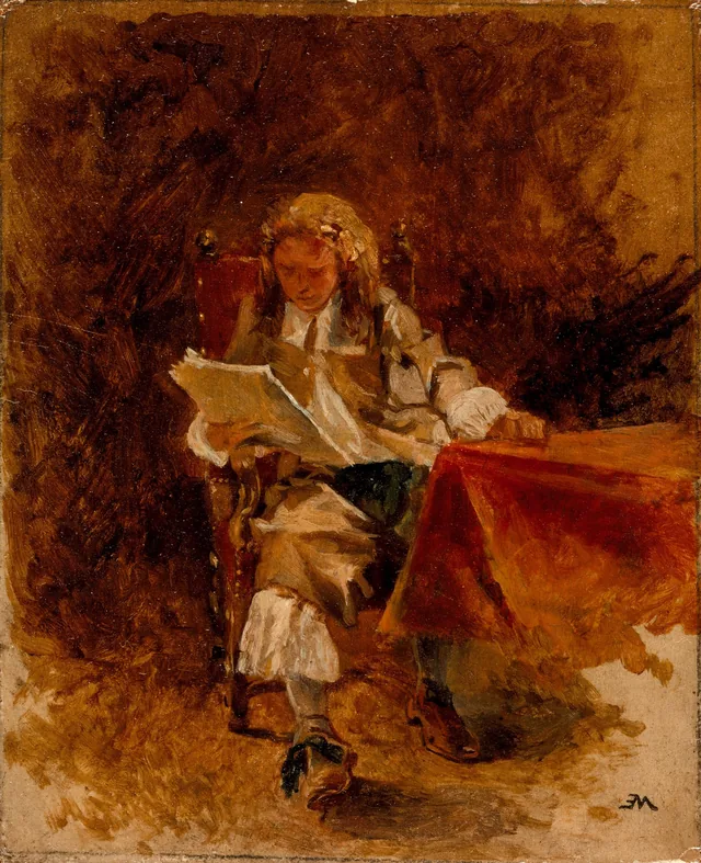 Estudio de un jinete sentado leyendo, Ernest Meissonier