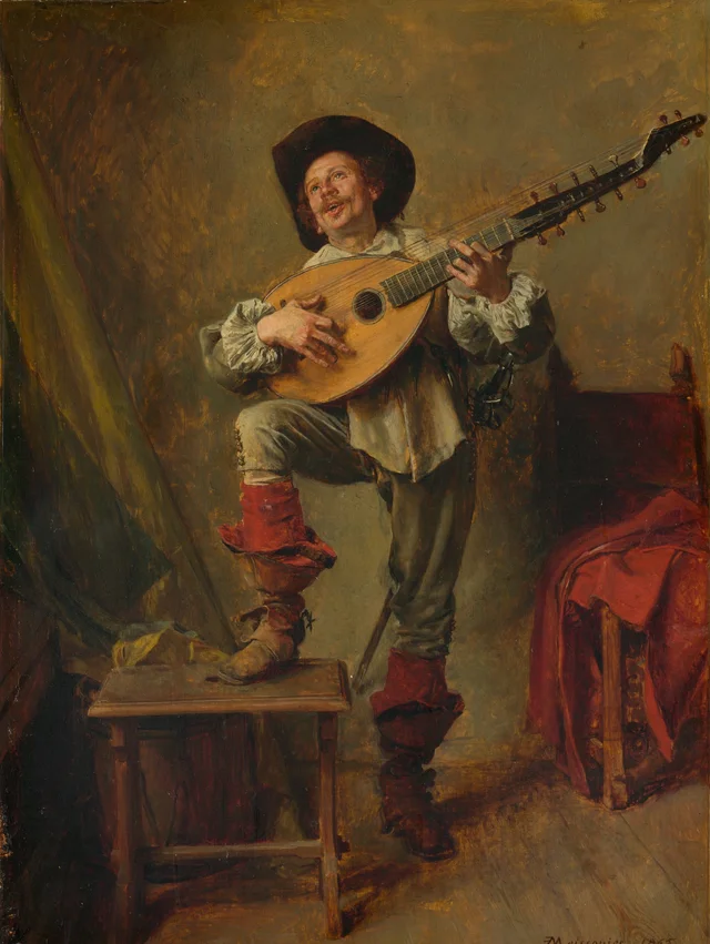Soldado tocando el tiorba, Ernest Meissonier