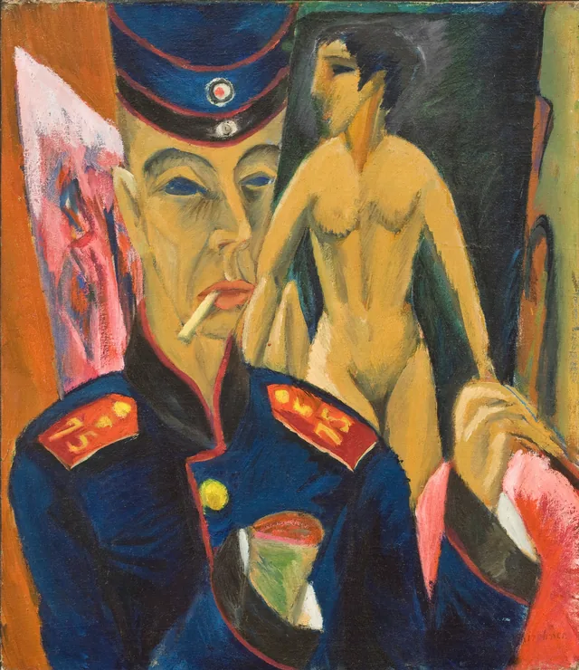Autorretrato como soldado, Ernst Ludwig Kirchner