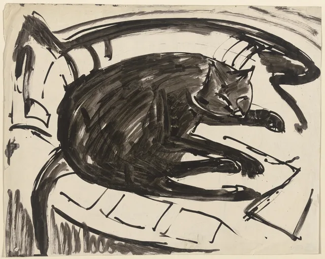Chat couché