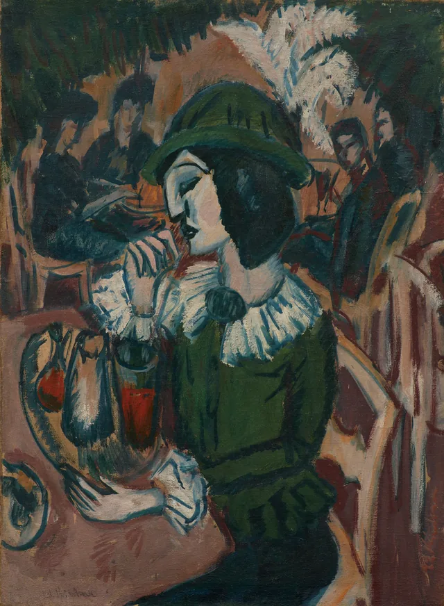 Dama verde en el café-jardín, Ernst Ludwig Kirchner