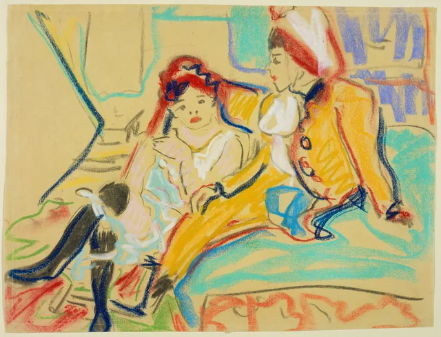 Dos muchachas en un diván, Ernst Ludwig Kirchner