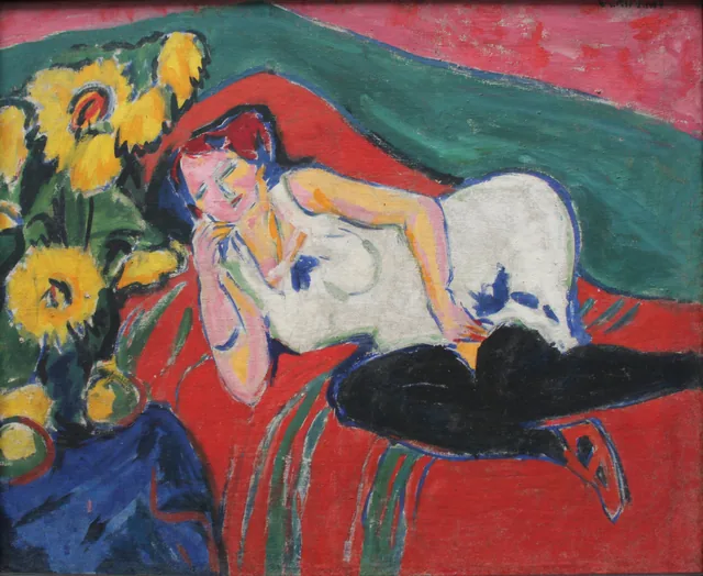 Mujer tumbada con camisa blanca, Ernst Ludwig Kirchner
