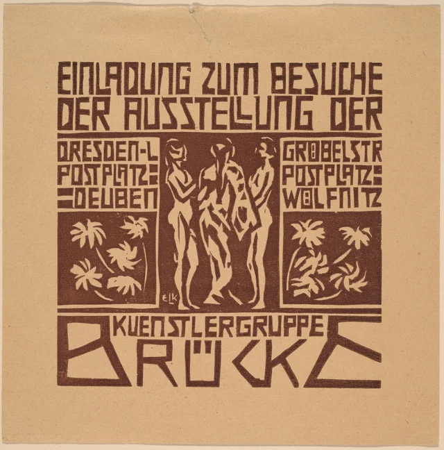 Invitation à l'exposition du groupe d'artistes Die Brücke