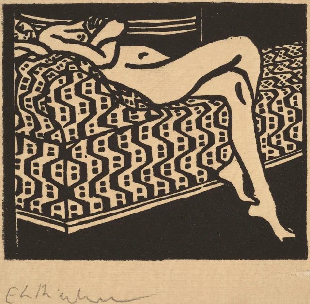Nude Girl Lying on a Sofa