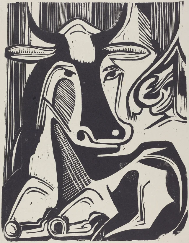 The Large Cow Lying Down, Ernst Ludwig Kirchner