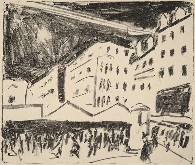 Le Marché ancien de Dresde avec une fête foraine