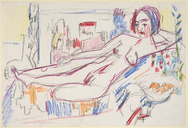 Reclining Female Nude on an Ottoman