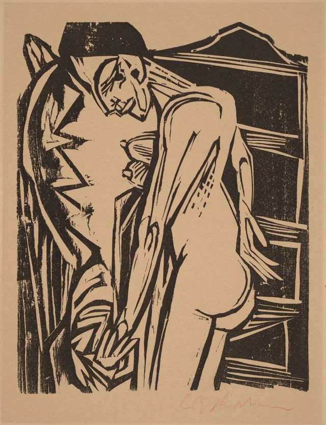 Female Nude Before a Cabinet
