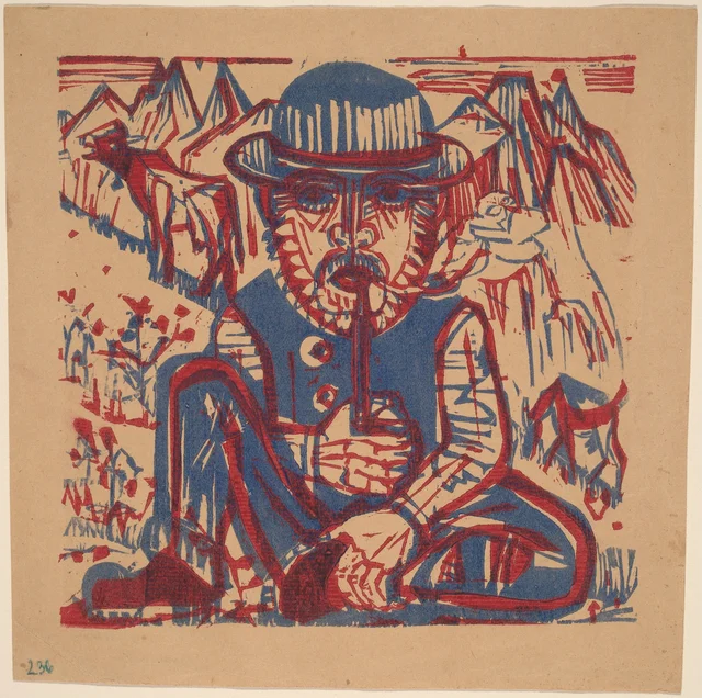 Campesino fumando, Ernst Ludwig Kirchner